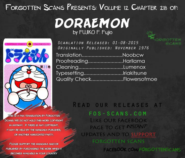 Doraemon Chapter 218 page 1 - MangaNato