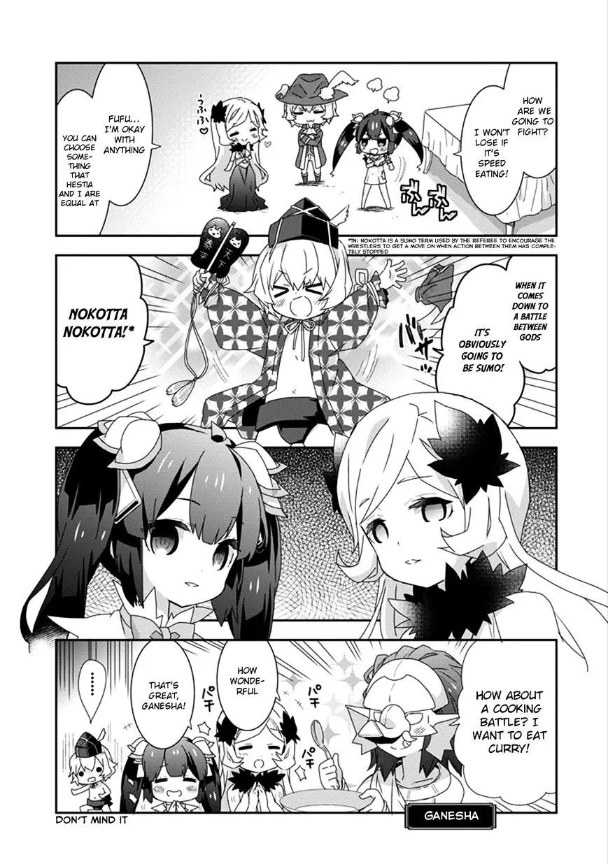 Dungeon Ni Deai O Motomeru No Wa Machigatte Iru Darou Ka 4-Koma - Kami-Sama No Nichijou Chapter 21 page 7 - MangaKakalot