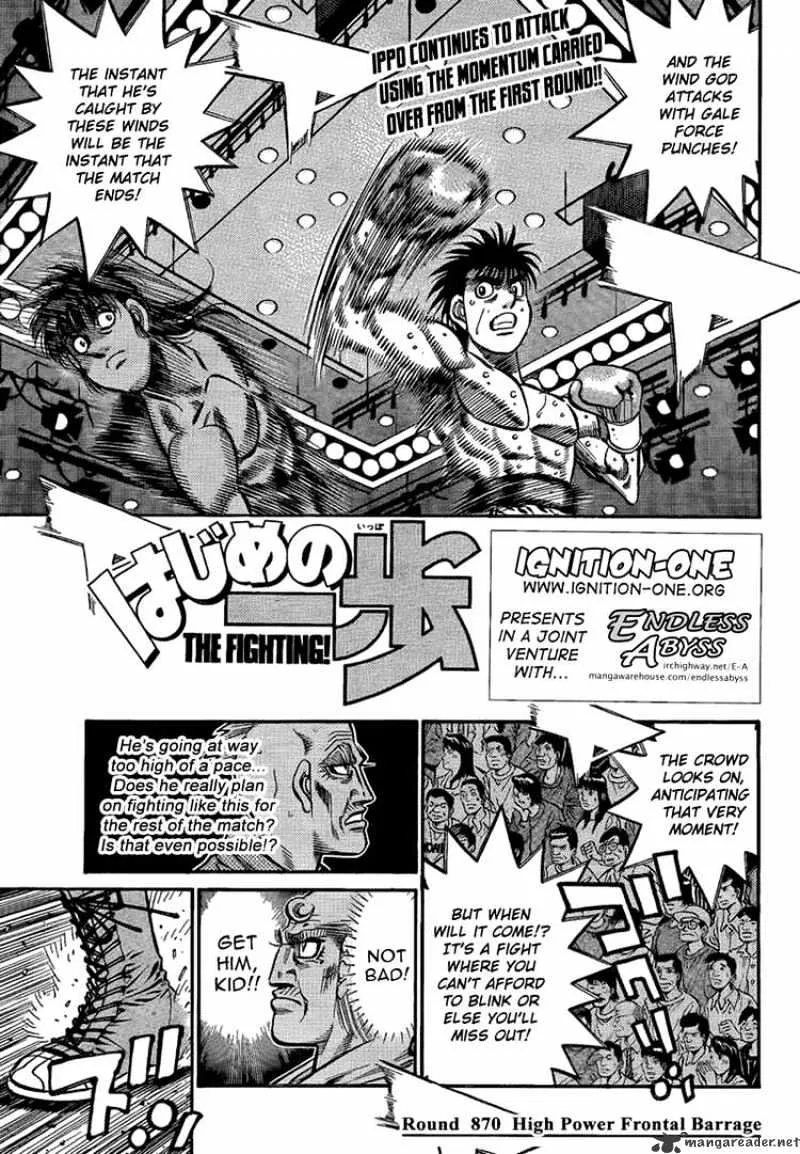 Hajime No Ippo Chapter 870 page 1 - Mangabat