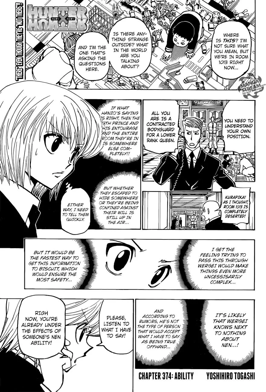 Hunter X Hunter Chapter 374 page 1 - MangaKakalot