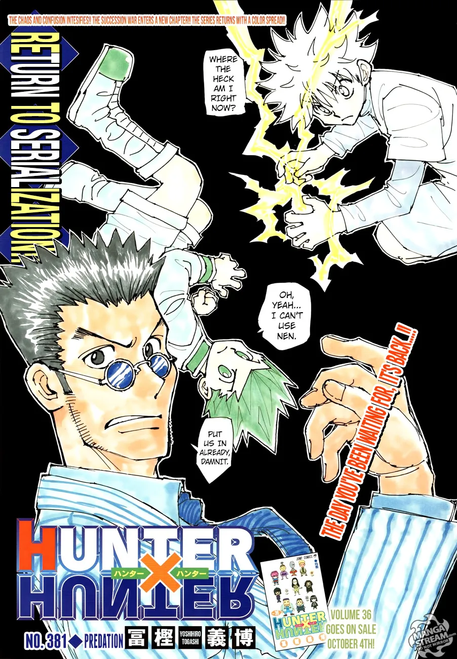 Hunter X Hunter Chapter 381 page 1 - MangaKakalot