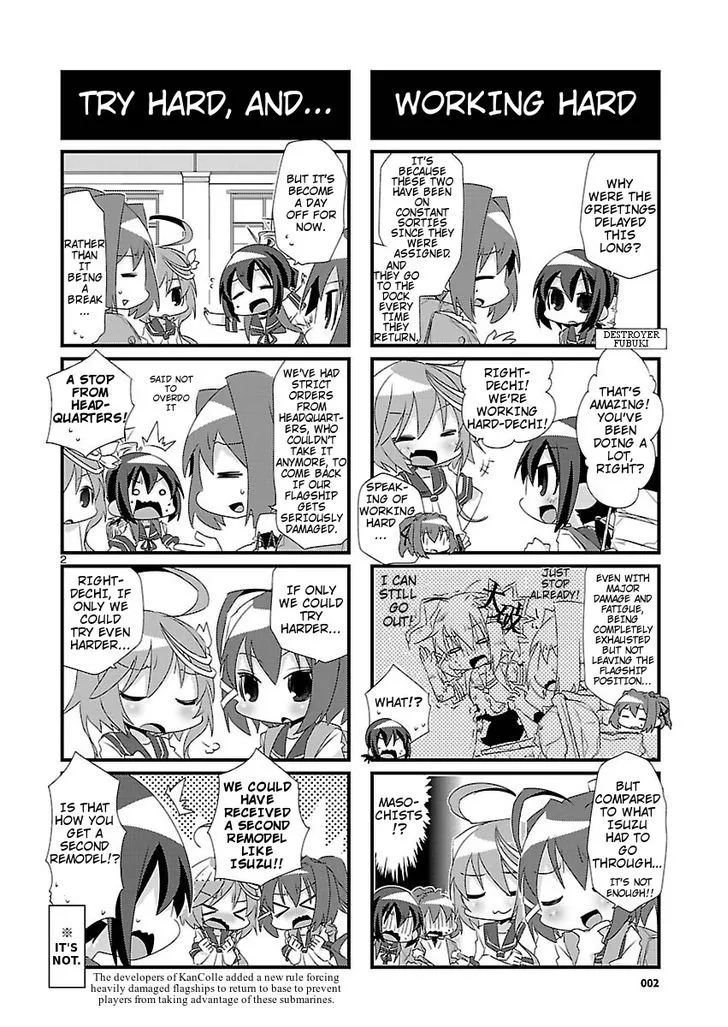 Kantai Collection - Kankore - 4-koma Comic - Fubuki, Ganbarimasu! - Page 1