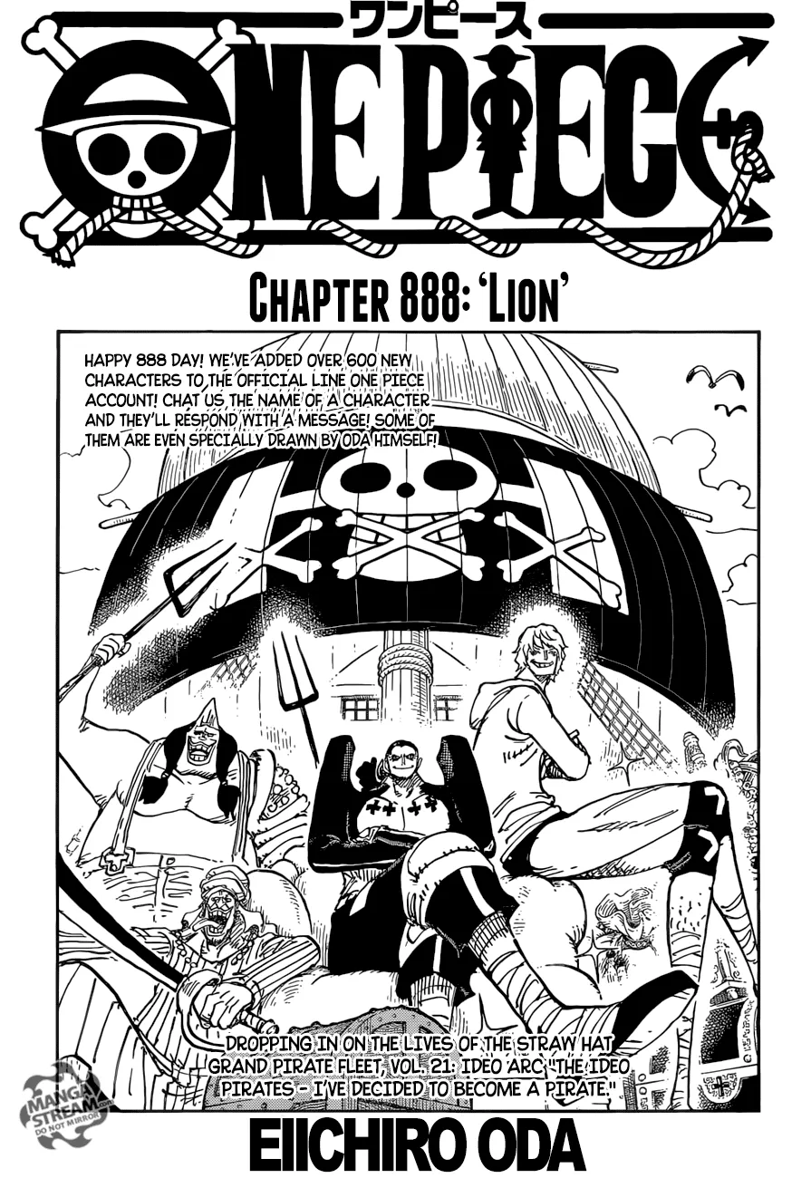 One Piece Chapter 888 page 1 - MangaNato